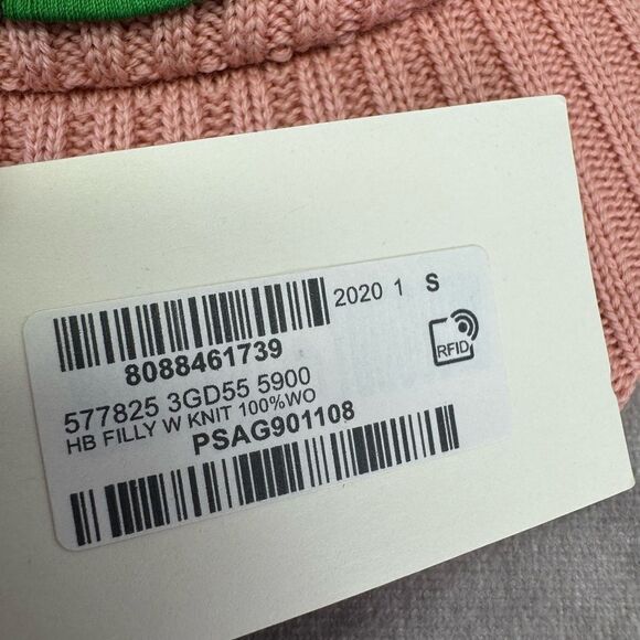 Gucci NWT Wool Knit Logo Pink Visor Cap - Picture 11 of 12